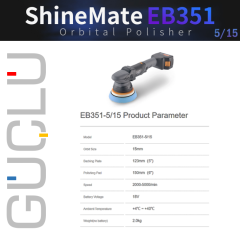 Shine Mate EB351 5/15 Cordless Orbital Polisher 125 mm / Akülü Orbital Polisaj Makinesi